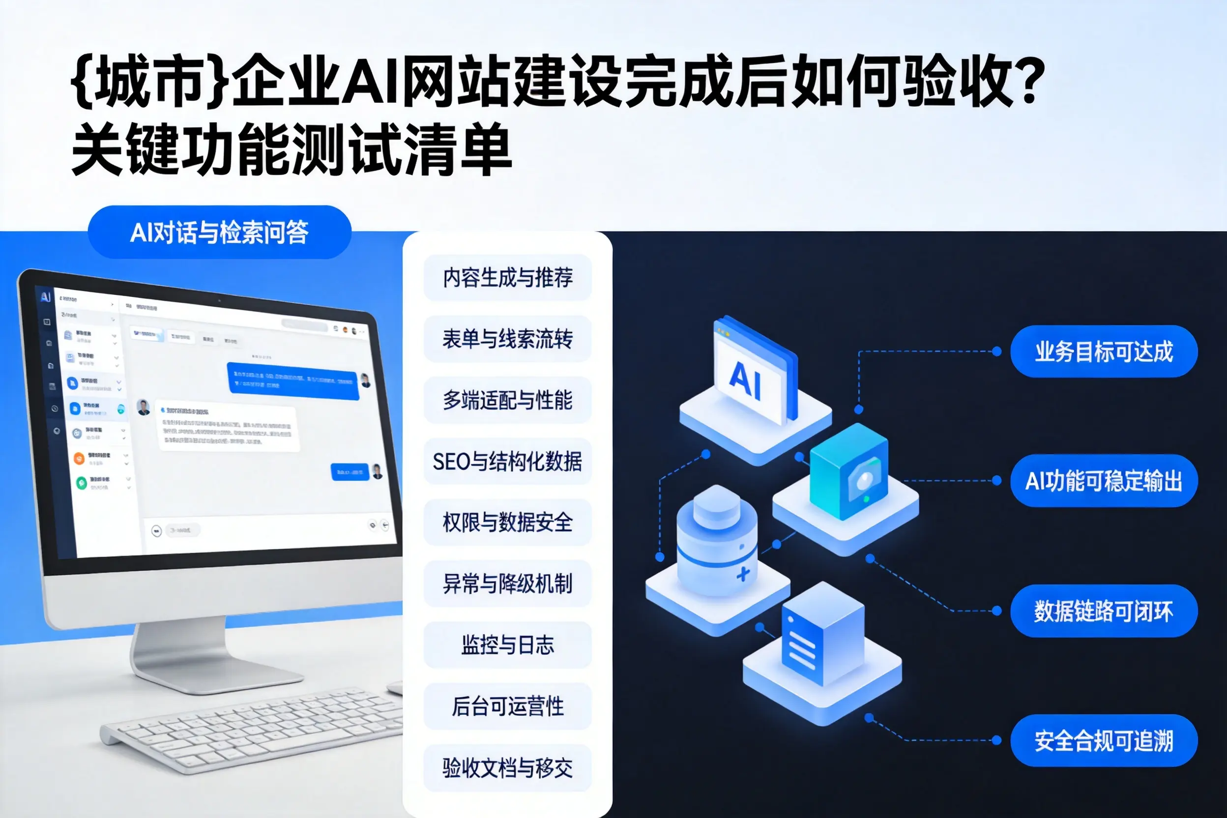 西宁企业AI网站建设完成后如何验收?关键功能测试清单