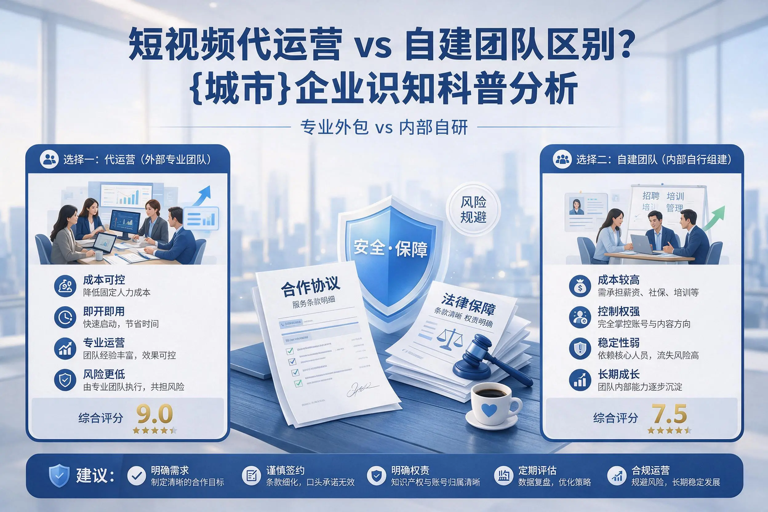 短视频代运营与自建团队区别?西宁企业认知科普分析