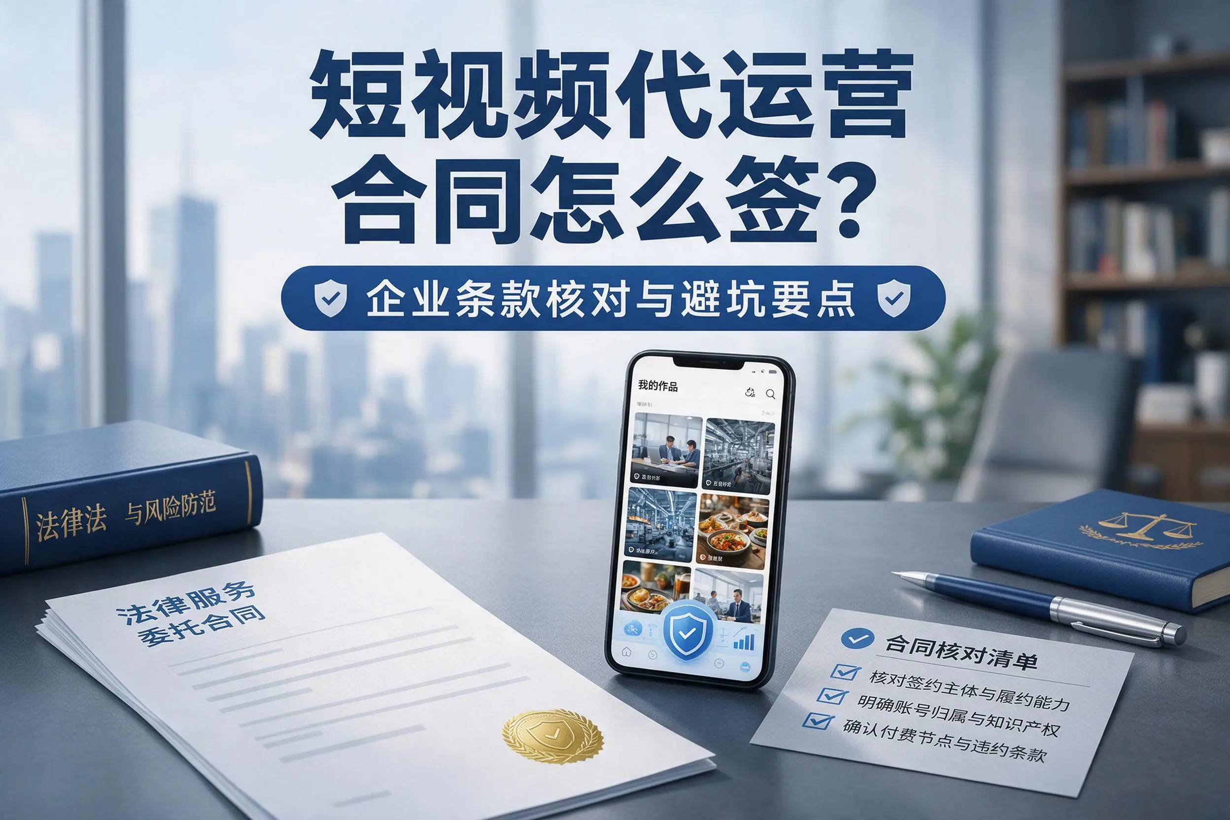 短视频代运营合同怎么签？西宁企业条款核对与避坑要点