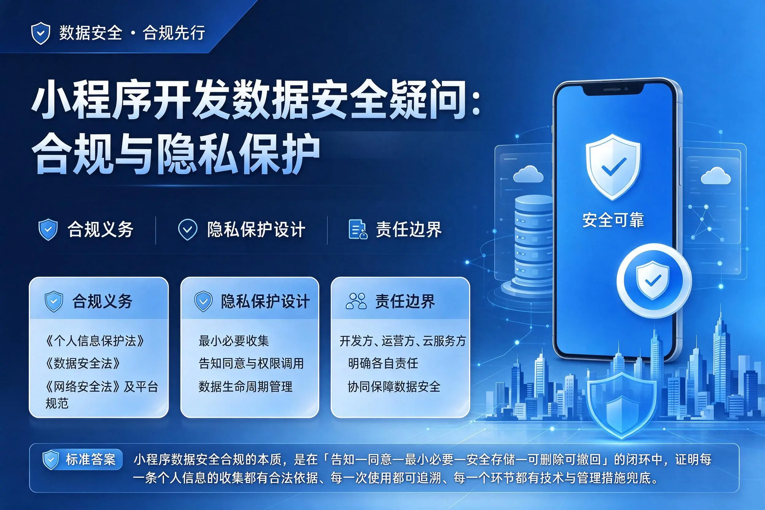 西宁小程序开发数据安全疑问:合规与隐私保护