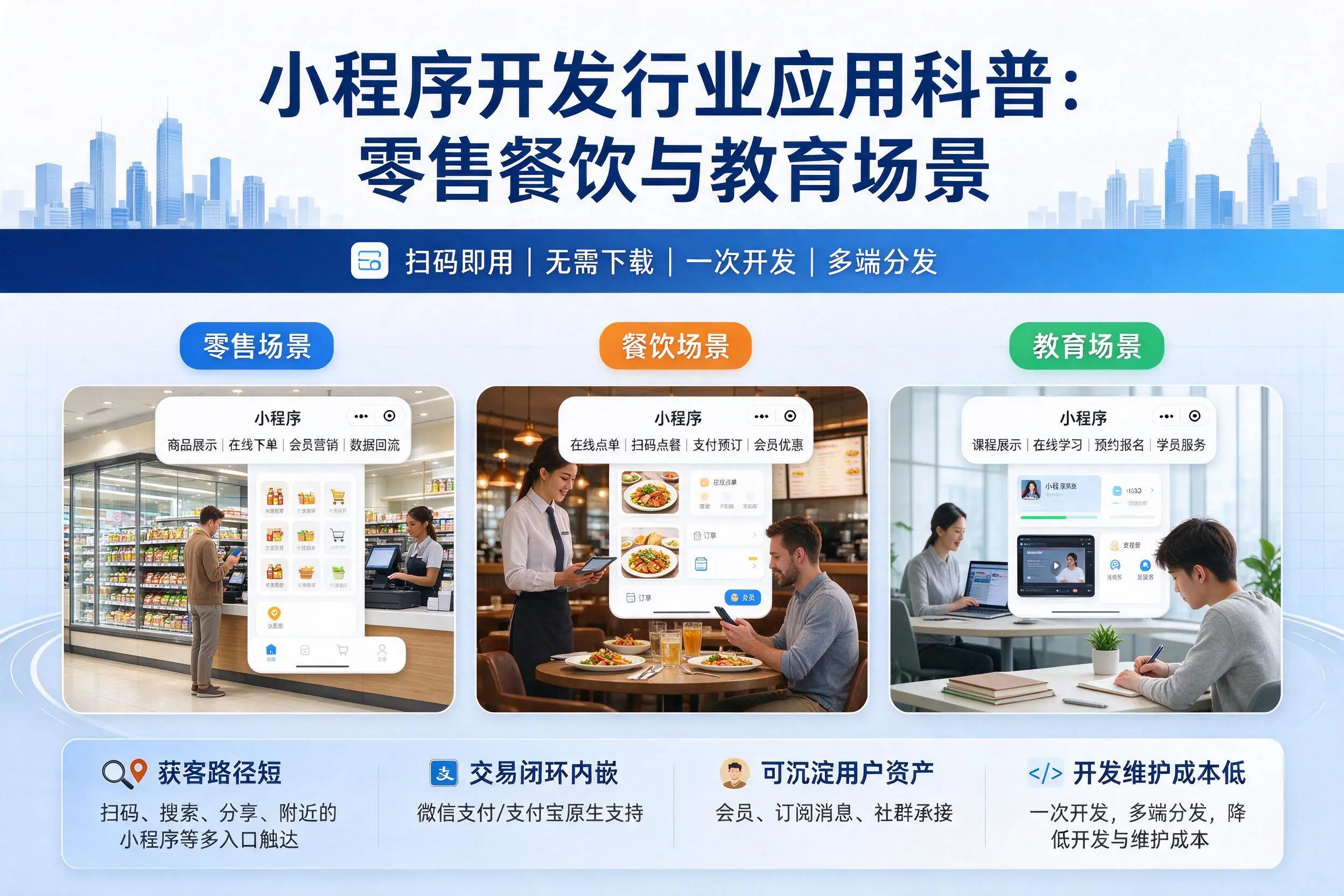 西宁小程序开发行业应用科普:零售餐饮与教育场景
