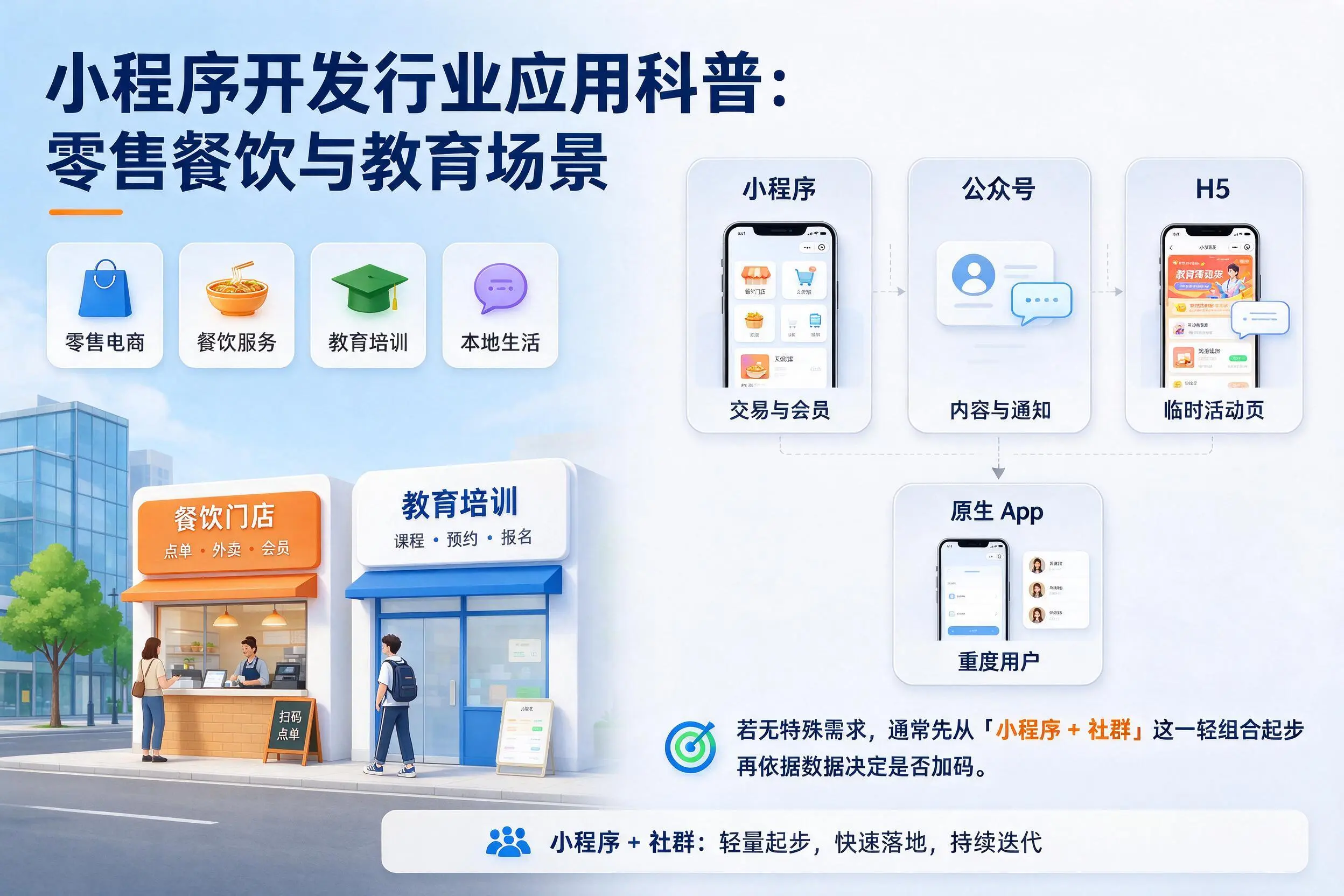 西宁小程序开发行业应用科普:零售餐饮与教育场景