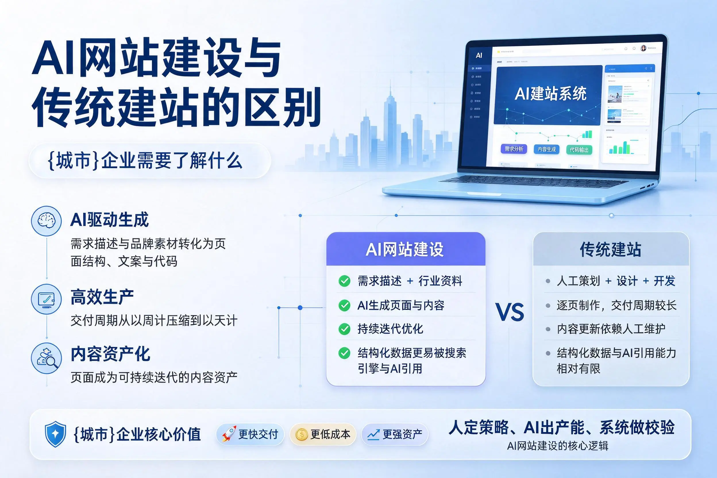 AI网站建设与传统建站的区别，西宁企业需要了解什么