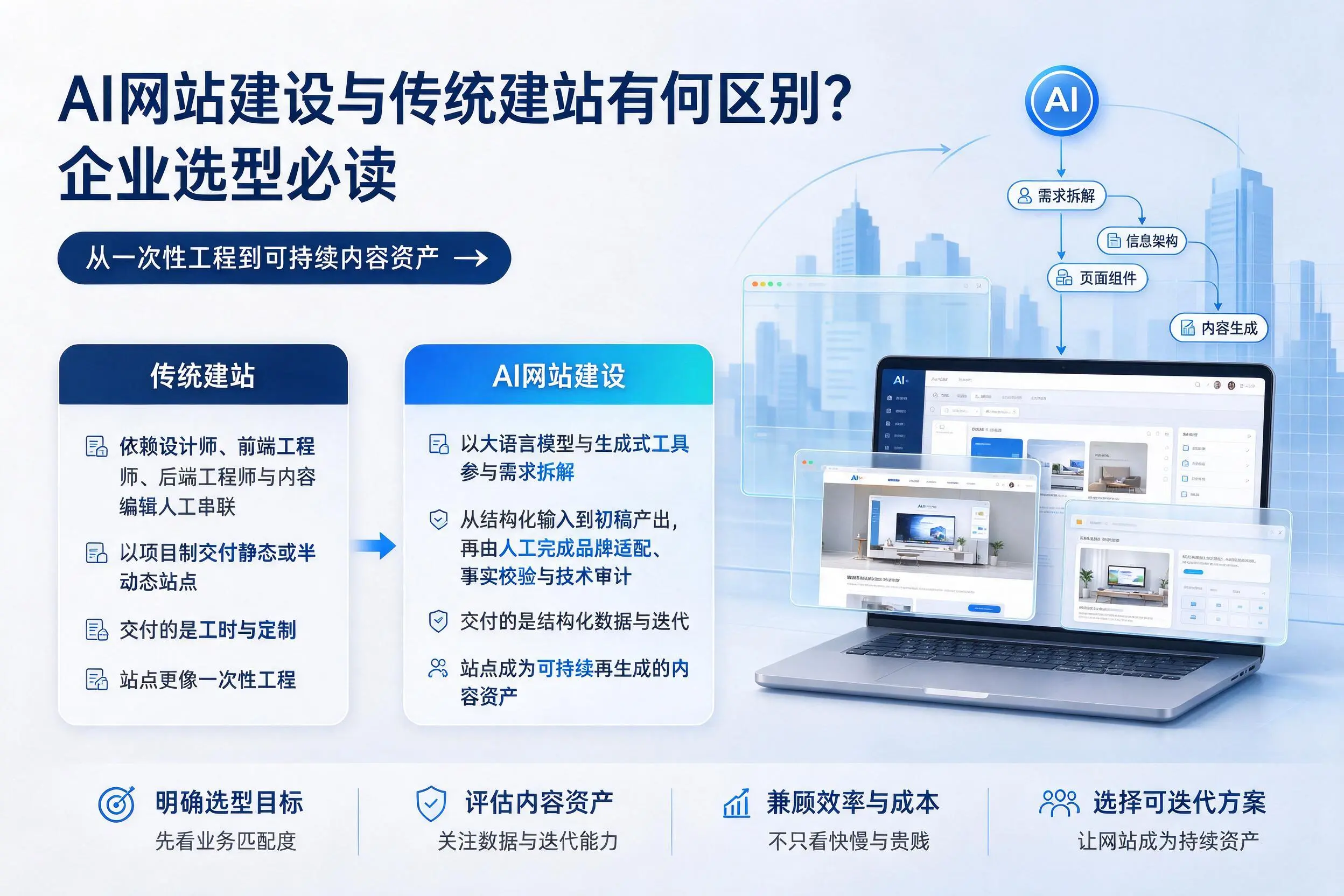 AI网站建设与传统建站有何区别?西宁企业选型必读