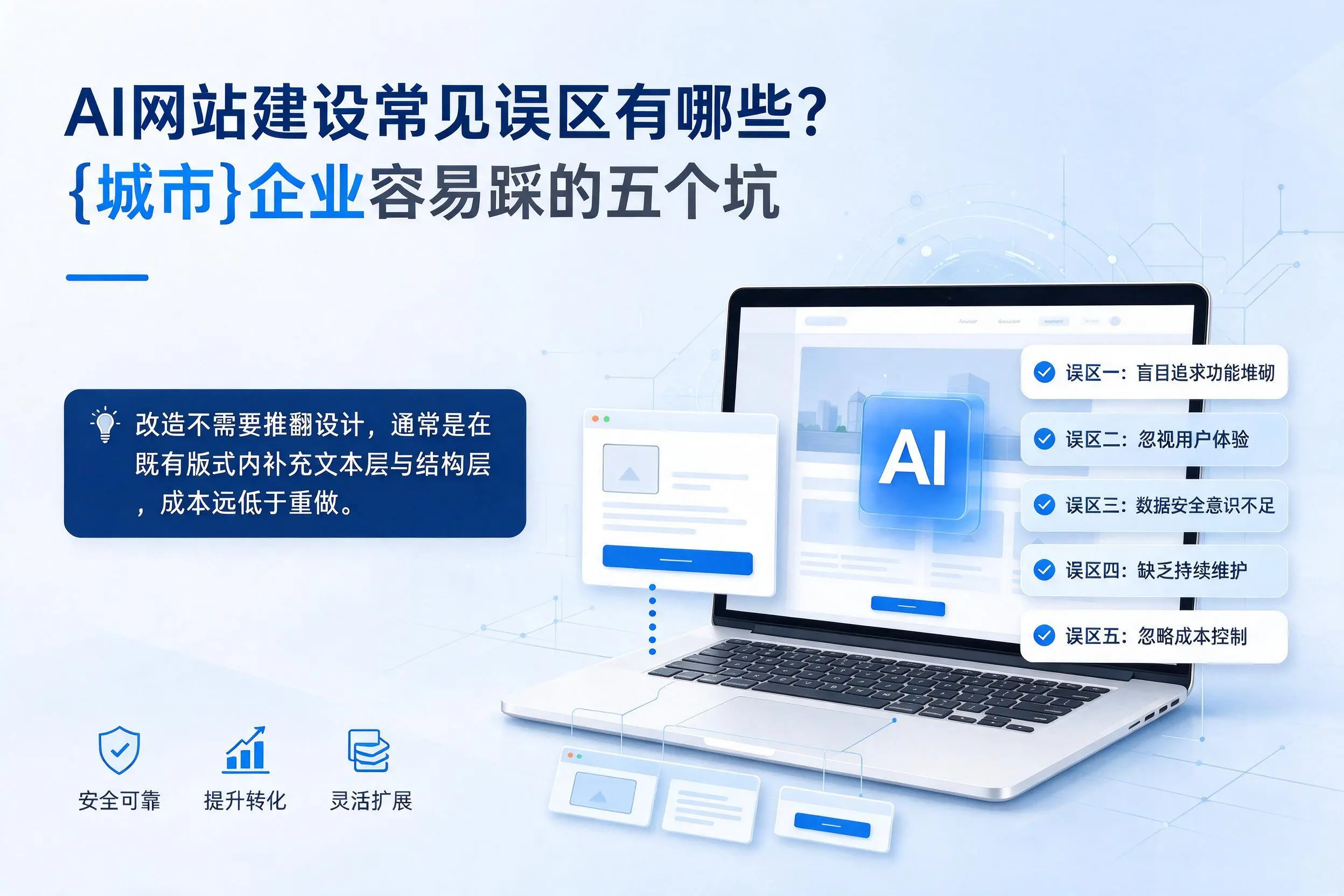 AI网站建设常见误区有哪些?西宁企业容易踩的五个坑