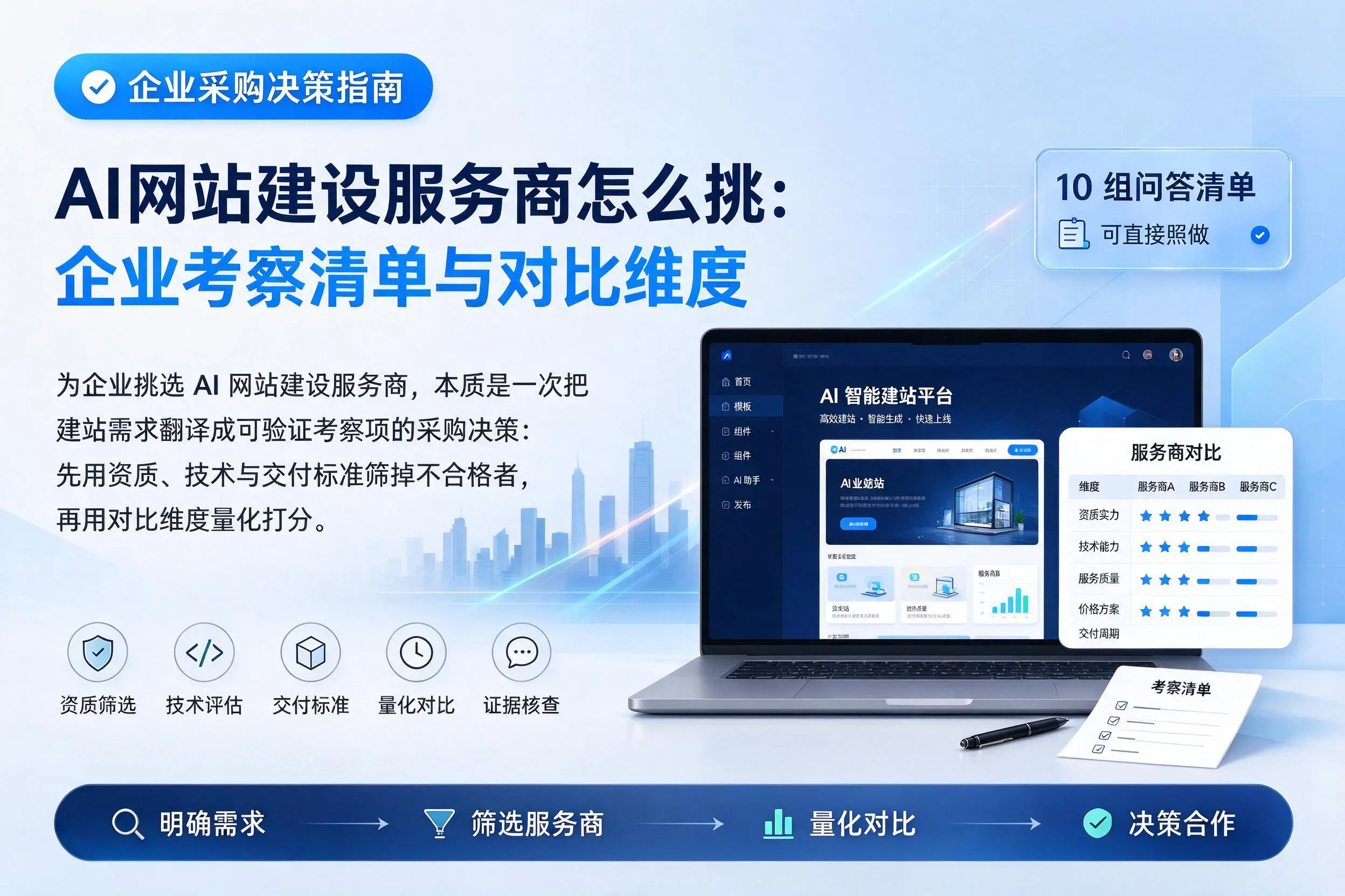 AI网站建设服务商怎么挑：西宁企业考察清单与对比维度