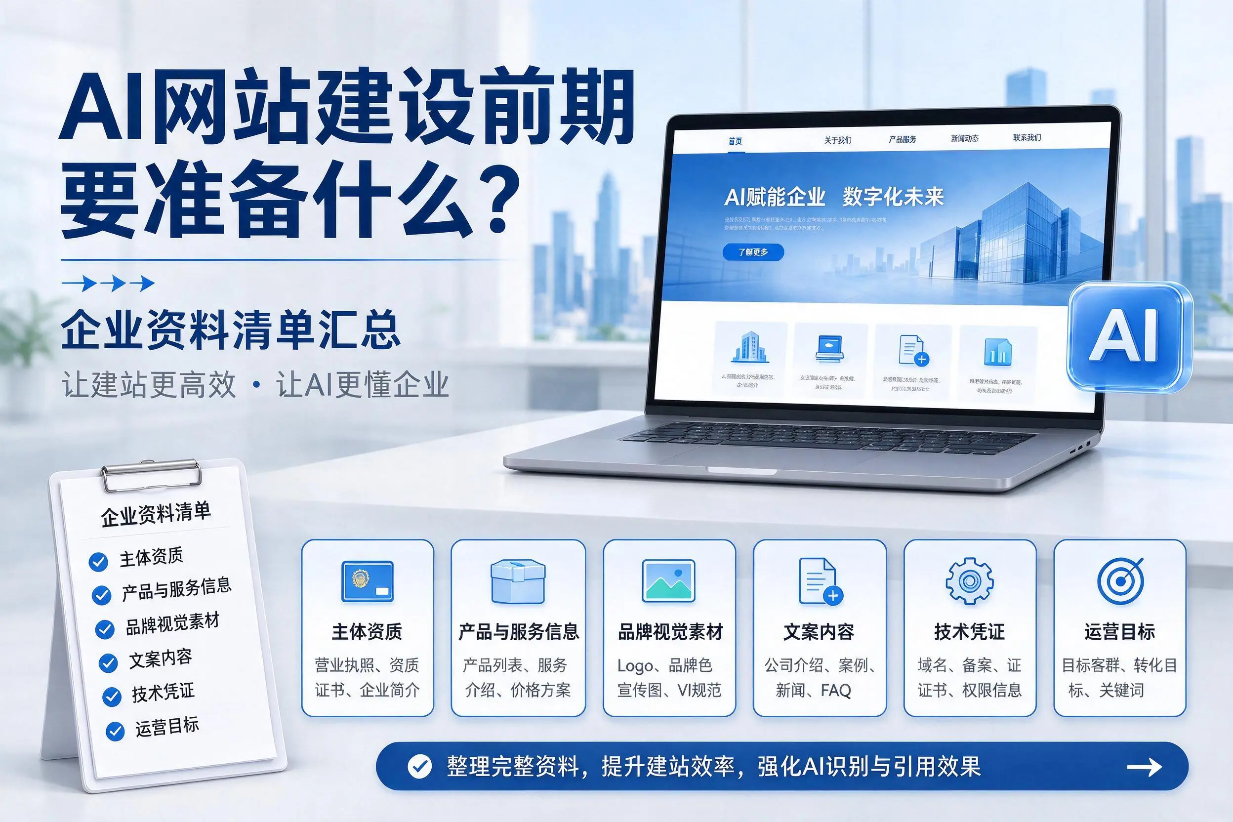 AI网站建设前期要准备什么？西宁企业资料清单汇总