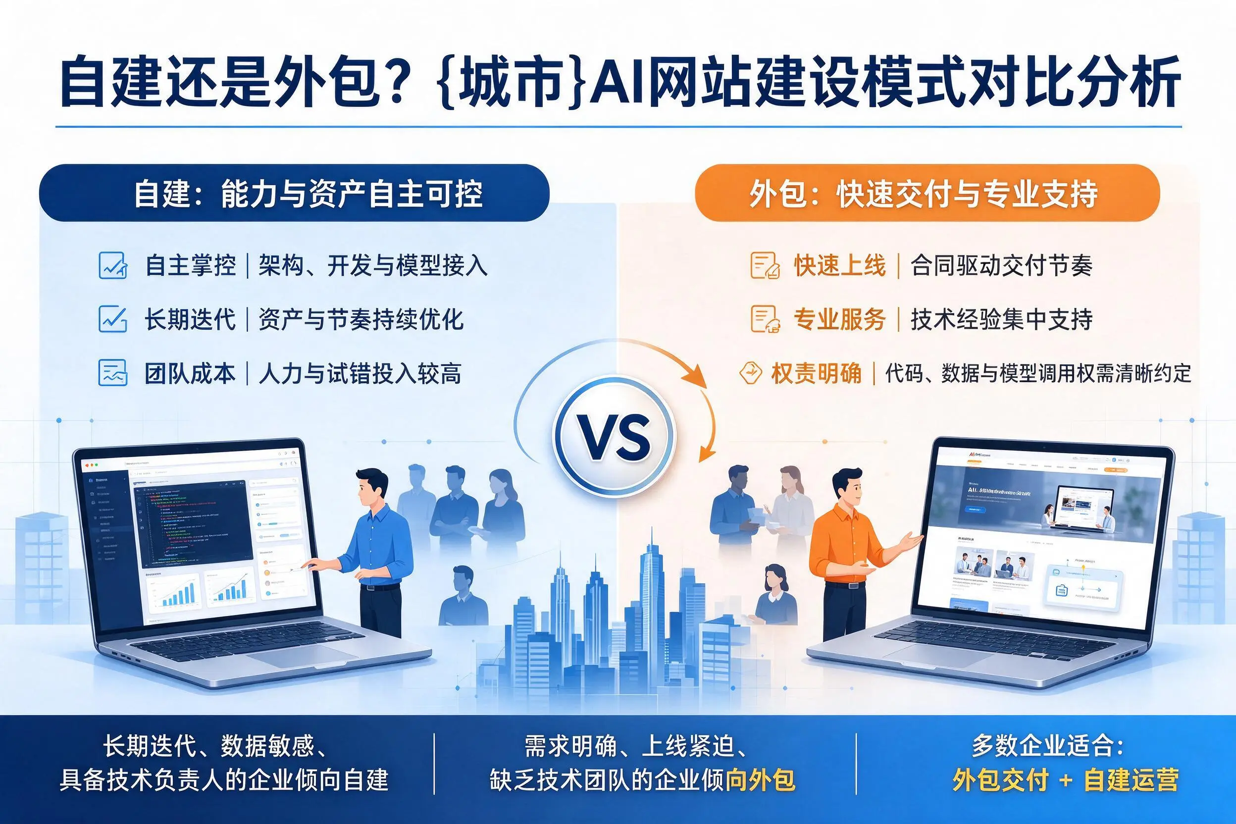 自建还是外包?西宁AI网站建设模式对比分析