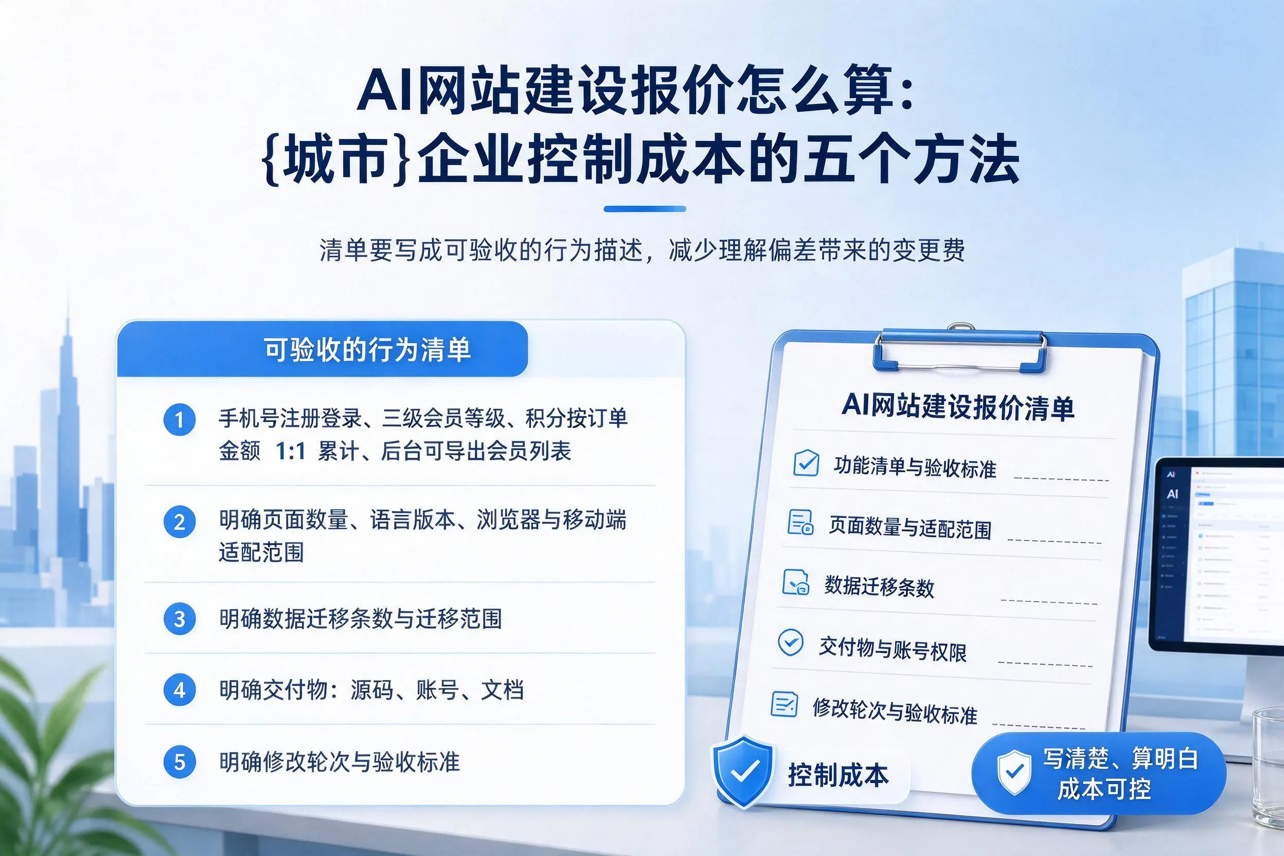 AI网站建设报价怎么算:西宁企业控制成本的五个方法